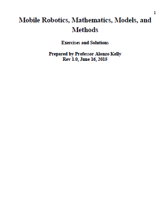 [Exercises and Solutions] Mobile Robotics, Mathematics, Models, and Methods - Pdf